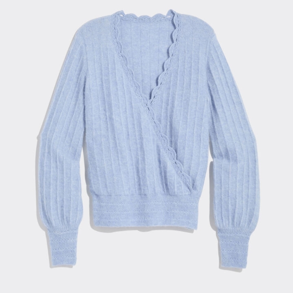 Vineyard Vines Luxe Wrap Sweater XS Blue NWT $188
